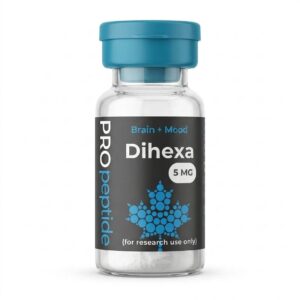 Dihexa research compound vial, angiotensin IV analog, Pro Peptide Canada